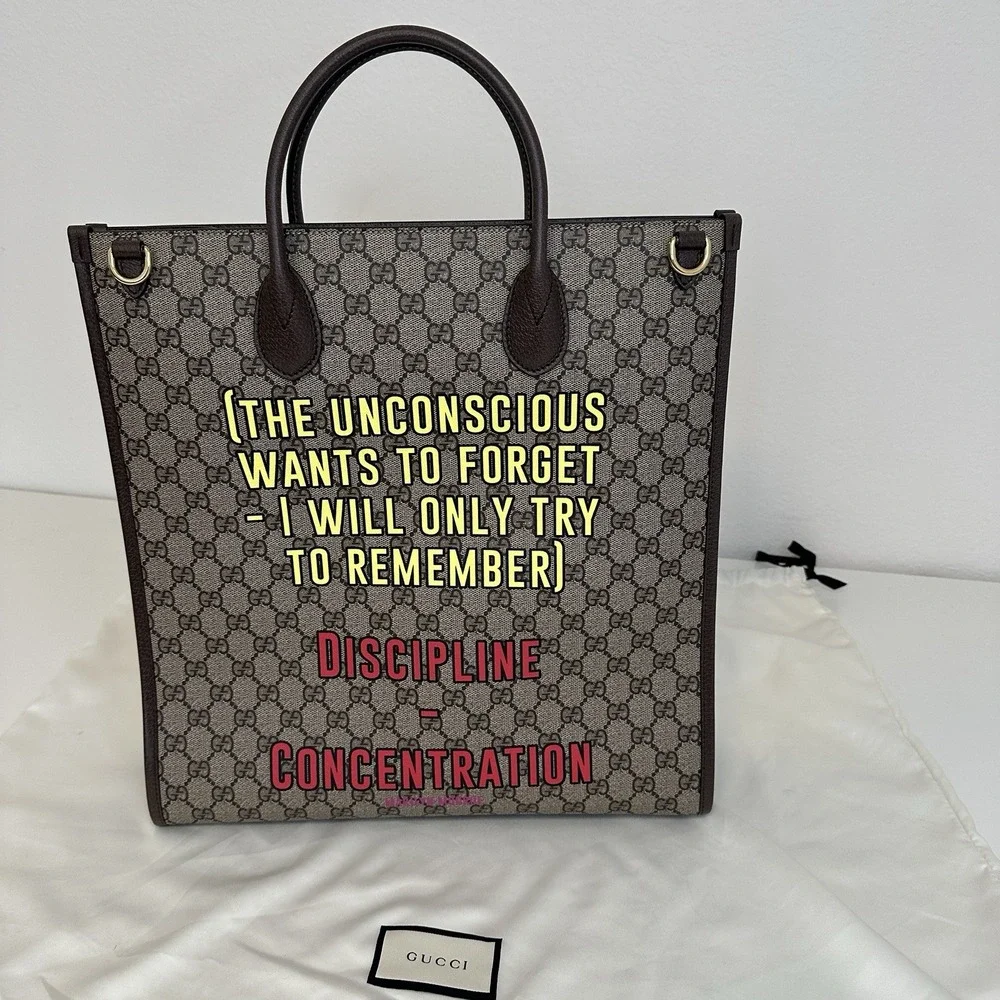 Preloved Gucci X Pablo Delcielo‎ GG Supreme Tote Bag Marilyn Monroe Poetry